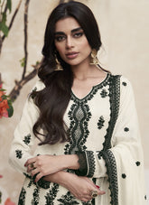 Salwar Suit in White Colour Looking Neat